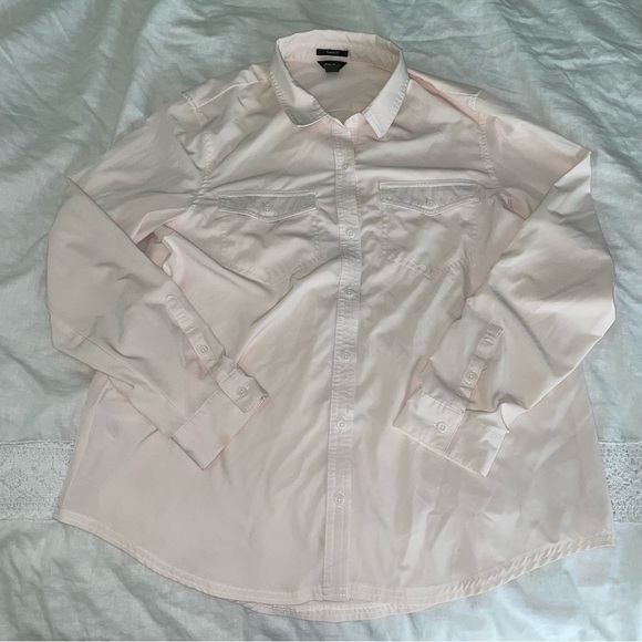 Eddie Bauer LARGE Departure 2.0 UPF 50+ Sun Protect Long Sleeve Shirt Top Pink - Picture 1 of 7